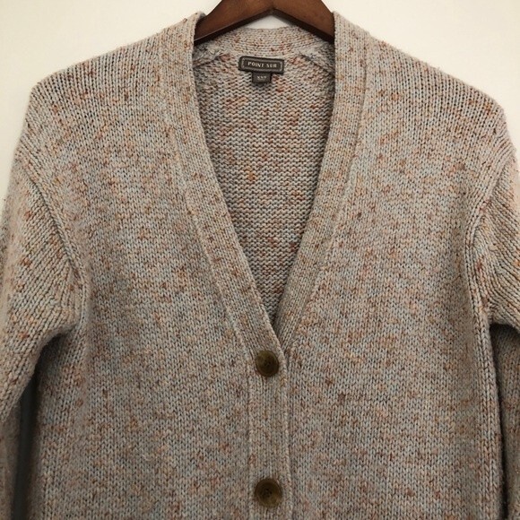 Point Sur Cardigan Womens Size XXS Beige Orange Oversized Knit Donegal Academia - Picture 5 of 11